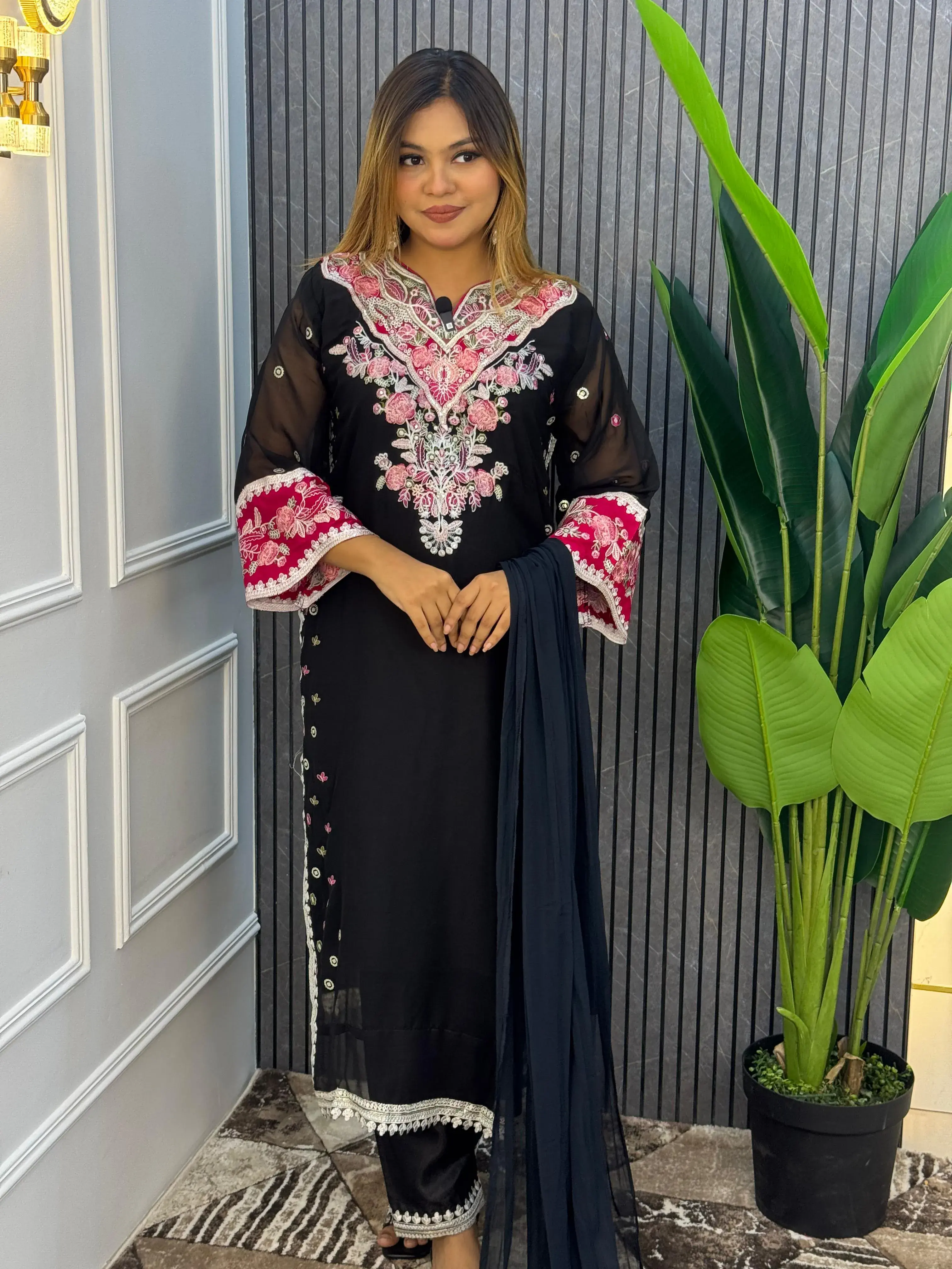 Georgette 3 Pices Stitched Dress view 2